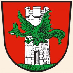 Линдворм на гербе города Клагенфурт (Австрия)