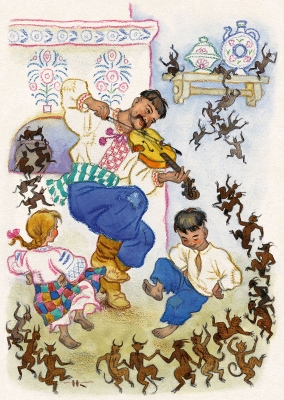 Злыдни. Иллюстрация Николая Кочергина к украинской сказке