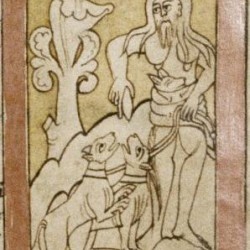 Бородатые женщины-охотницы. Рукопись Бодлеянской библиотеки (MS. Bodley 614, fol. 044v.)